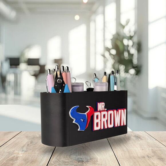 Personalized Houston Texans Desk Organizer, Houston Gift, Office Desk Organizer - Picture 8 of 10